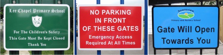 railingsmounted general school notice signs